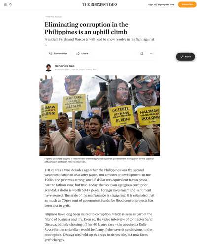 Eliminating corruption in the Philippines is an uphill climb 