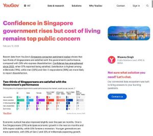 Confidence in Singapore government rises but cost of living remains top public concern 