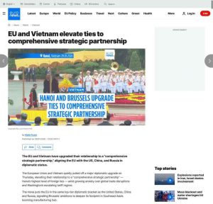 EU and Vietnam elevate ties to comprehensive strategic partnership