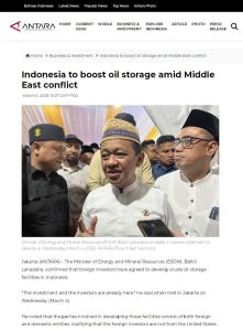 Indonesia to boost oil storage amid Middle East conflict
