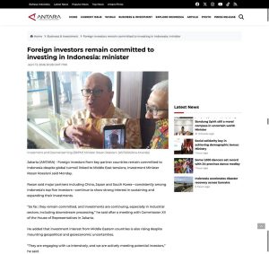 Foreign investors remain committed to investing in Indonesia: minister