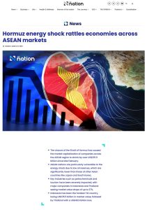 Hormuz energy shock rattles economies across ASEAN markets