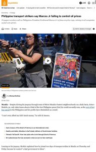 hilippine transport strikers say Marcos Jr failing to control oil