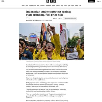 Indonesian students protest against state spending, fuel price hike