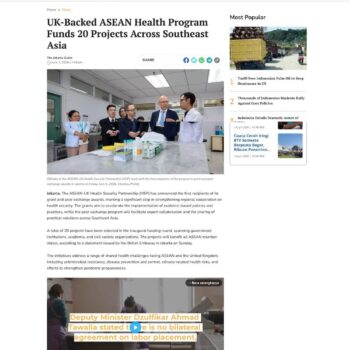UK-Backed ASEAN Health Program Funds 20 Projects Across Southeast Asia