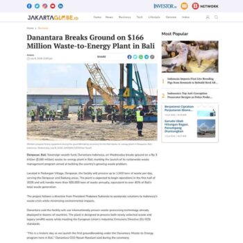 Danantara Breaks Ground on $166 Million Waste-to-Energy Plant in Bali
