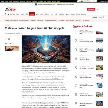 Malaysia poised to gain from AI chip upcycle - The Star