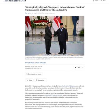 ‘Strategically aligned’_ Singapore, Indonesia want Strait of Malacca